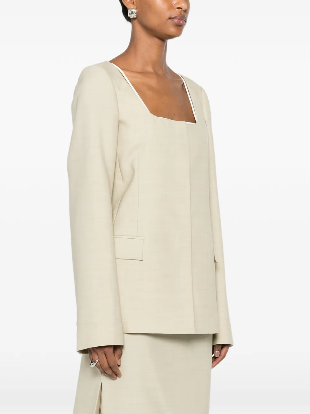 CALVIN KLEIN COLLECTION Camille jack met vierkante hals Beige