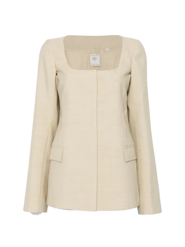 Calvin Klein Collection Camille Square-neck Jacket in Neutrals