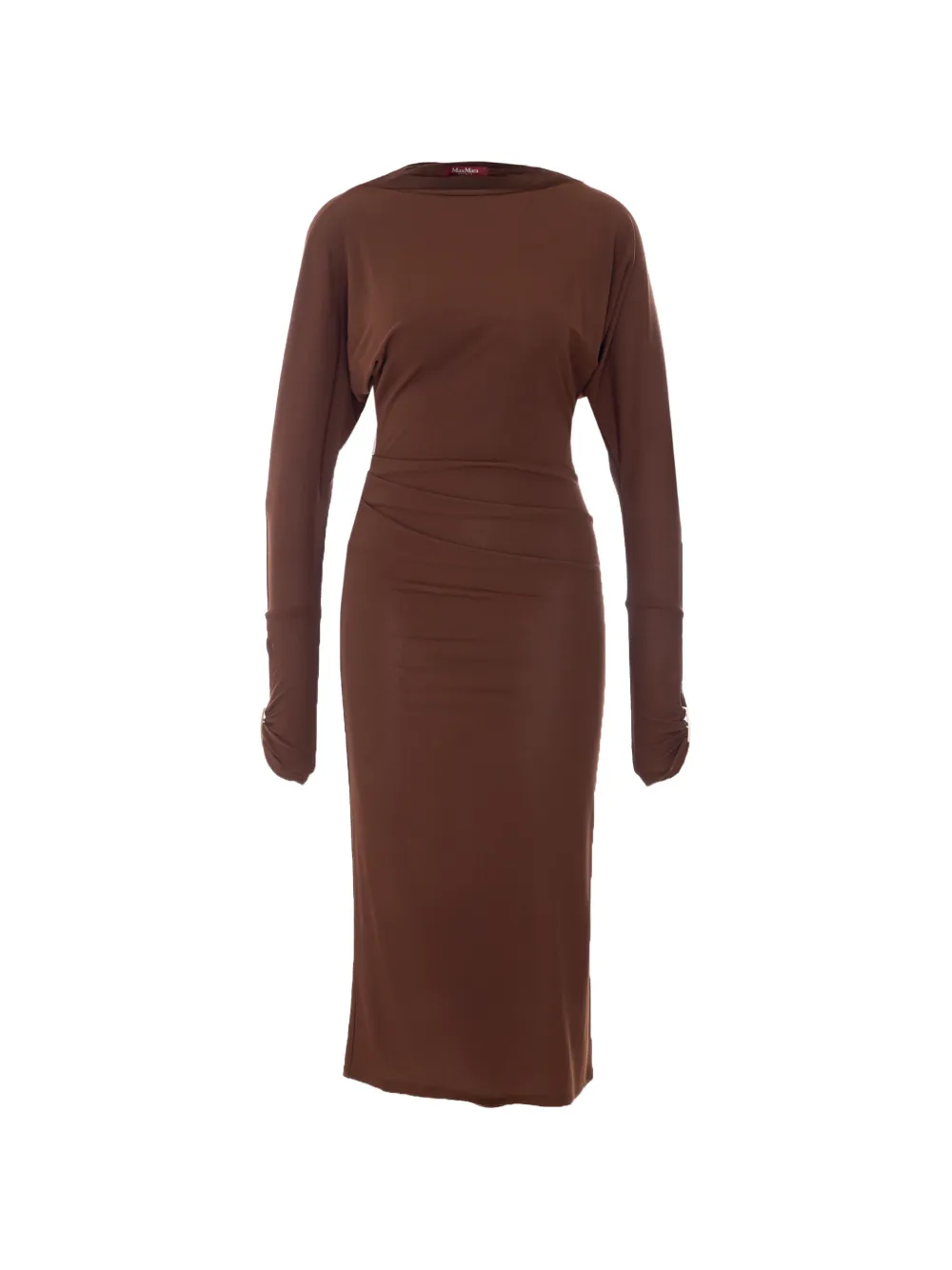 Max Mara ruched boat-neck dress - Marrone