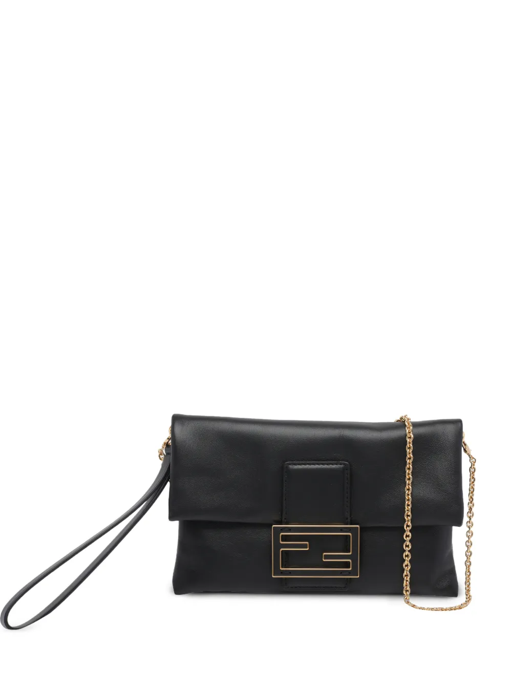 FENDI Mamma Baguette leather clutch bag - Nero