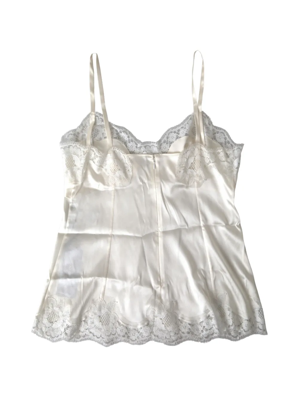 Dolce & Gabbana lace-trim silk-satin camisole Wit