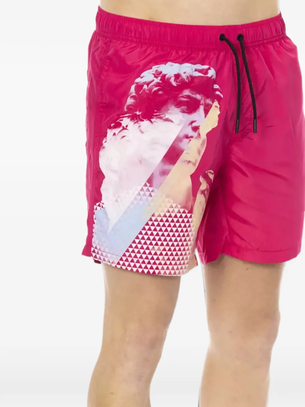 Bikkembergs grafische print zwembroek met trekkoord Roze