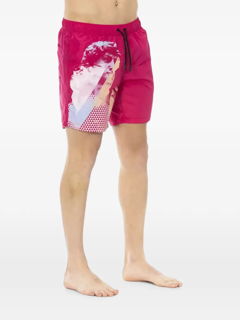 Bikkembergs grafische print zwembroek met trekkoord Roze