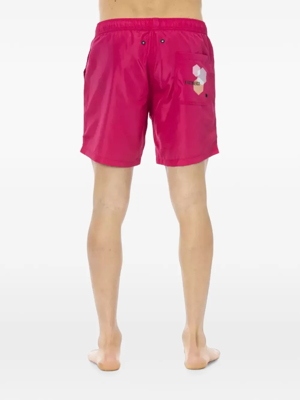 Bikkembergs grafische print zwembroek met trekkoord Roze