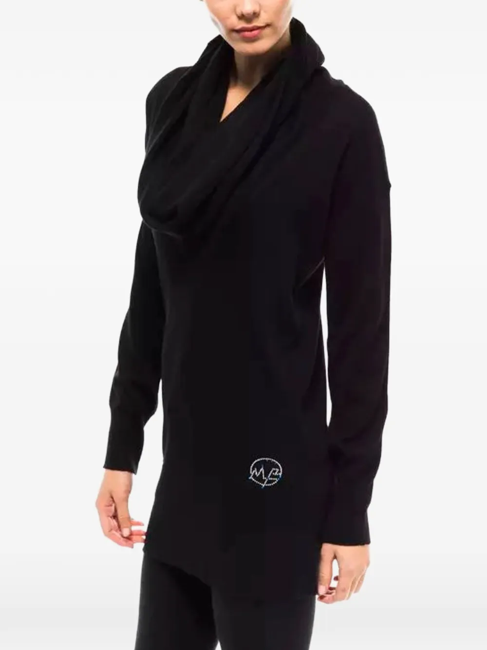 MONTANA BLU cowl-neck sweater Zwart