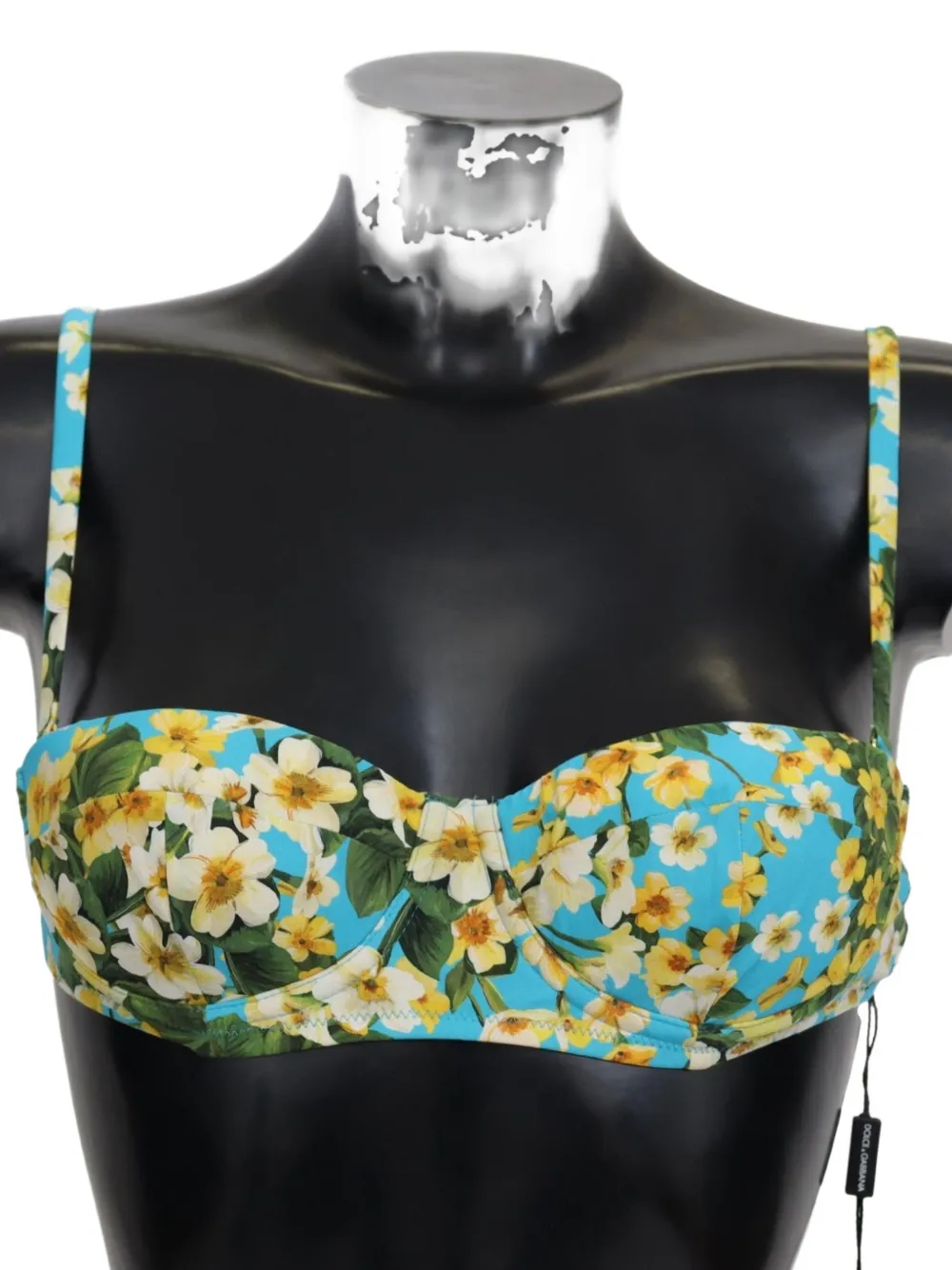 Dolce & Gabbana floral-print underwired bikini top Blauw