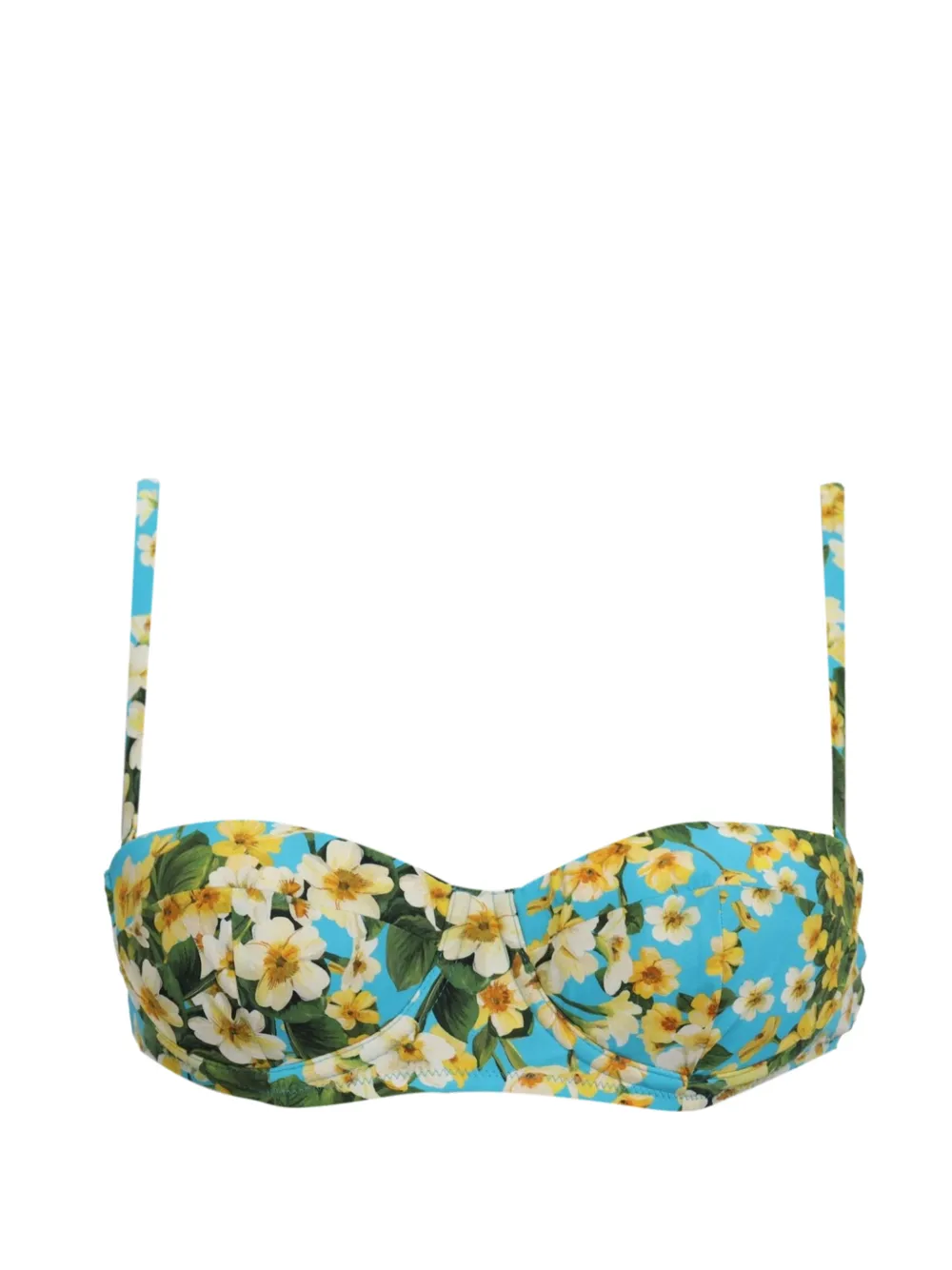 Dolce & Gabbana floral-print underwired bikini top - Blau