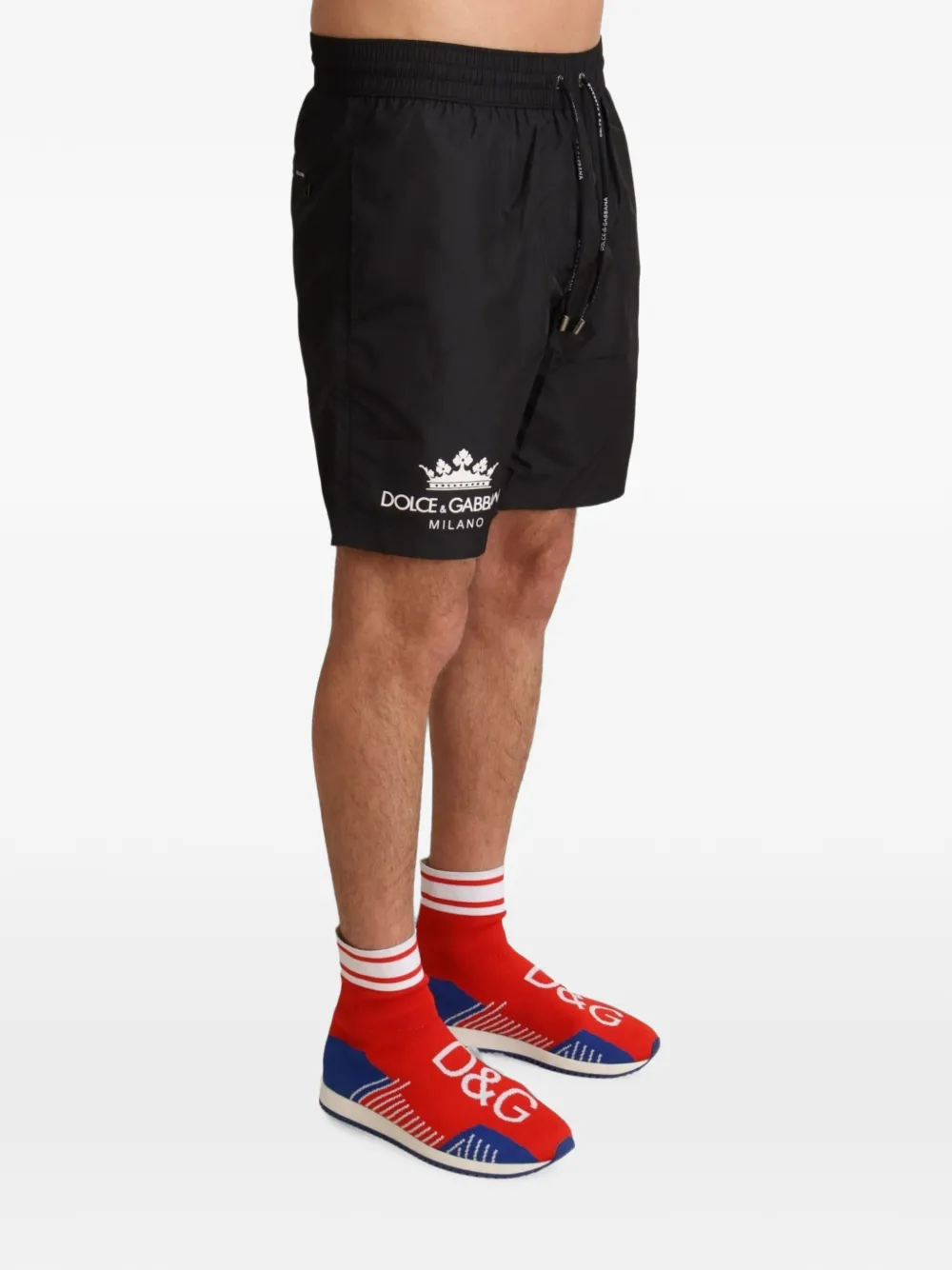 Dolce & Gabbana Zwembroek met logoprint en trekkoord Zwart