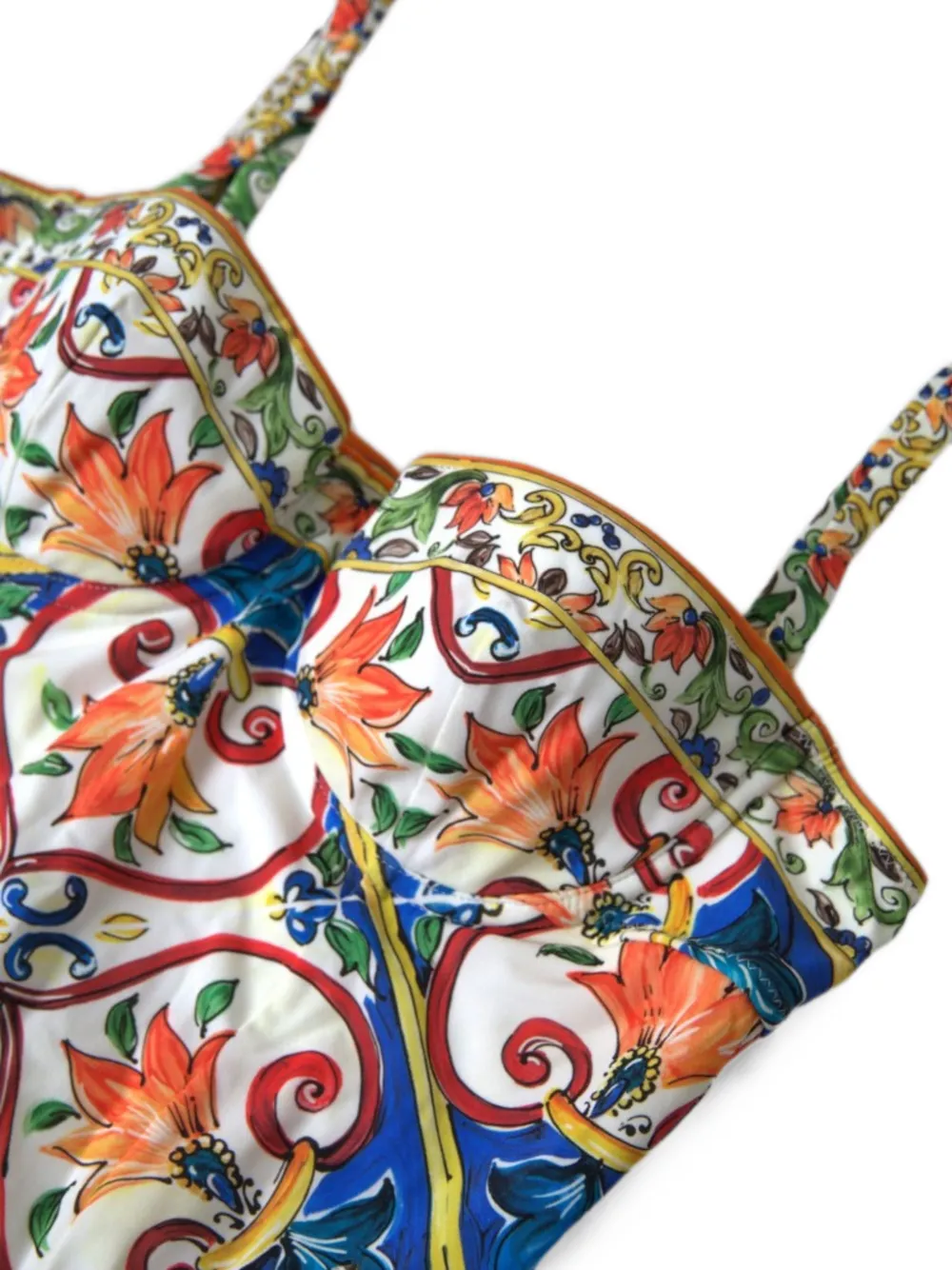 Dolce & Gabbana Badpak met luipaardprint en Majolica-print Wit