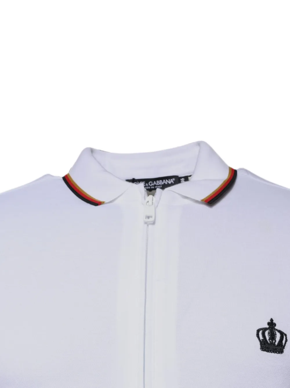 Dolce & Gabbana Trui met geborduurde kroon en rits Wit
