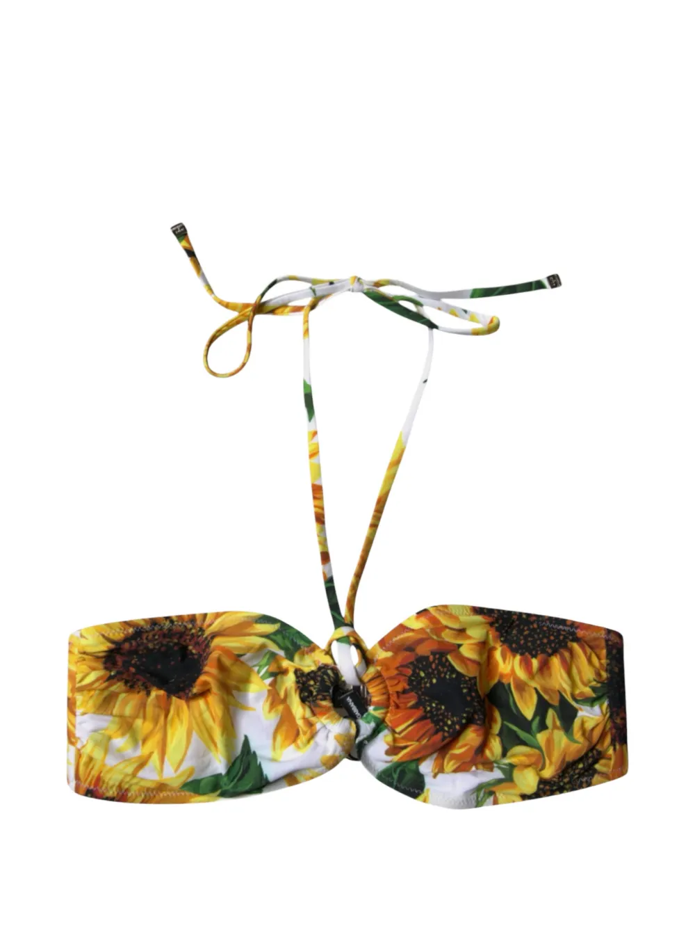 Dolce & Gabbana sunflower-print bikini top - Bianco