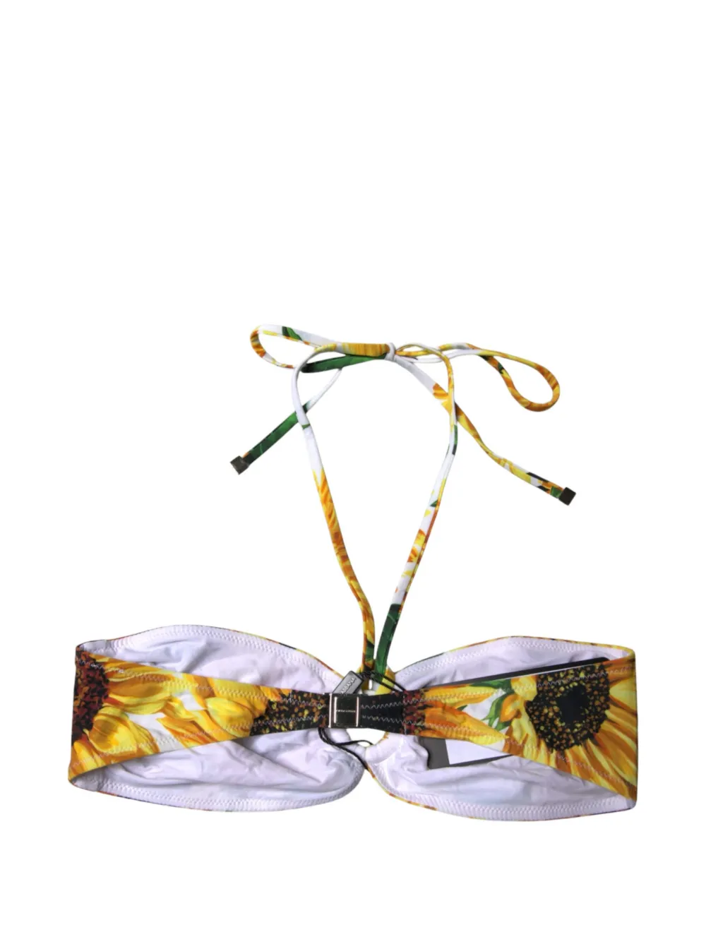 Dolce & Gabbana sunflower-print bikini top Wit
