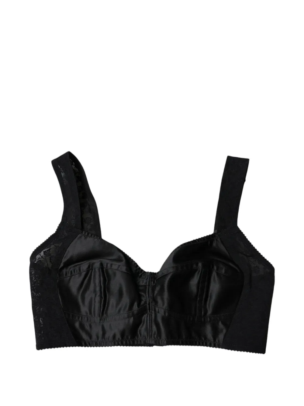 Dolce & Gabbana lace-trim satin bra - Nero