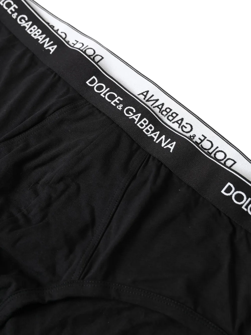 Dolce & Gabbana High waist slip met logoband Zwart