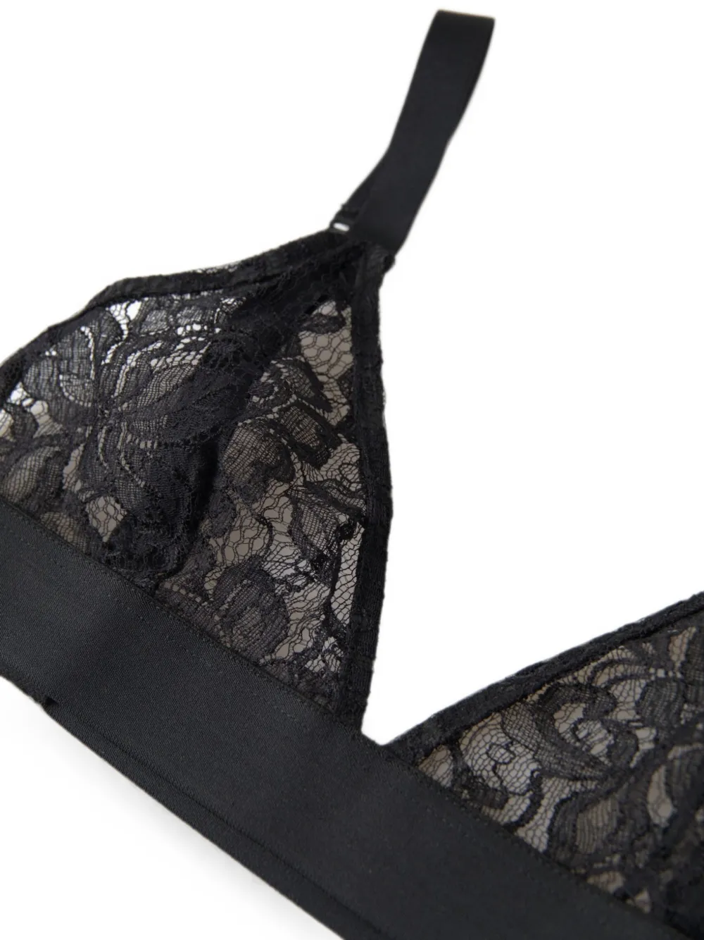Dolce & Gabbana Triangel bh met bloemenkant Zwart