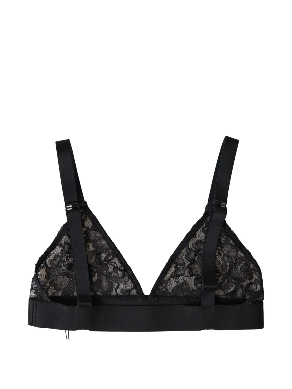 Dolce & Gabbana Triangel bh met bloemenkant Zwart