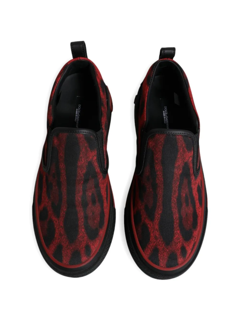 Dolce & Gabbana leopard-print slip-on sneakers Rood