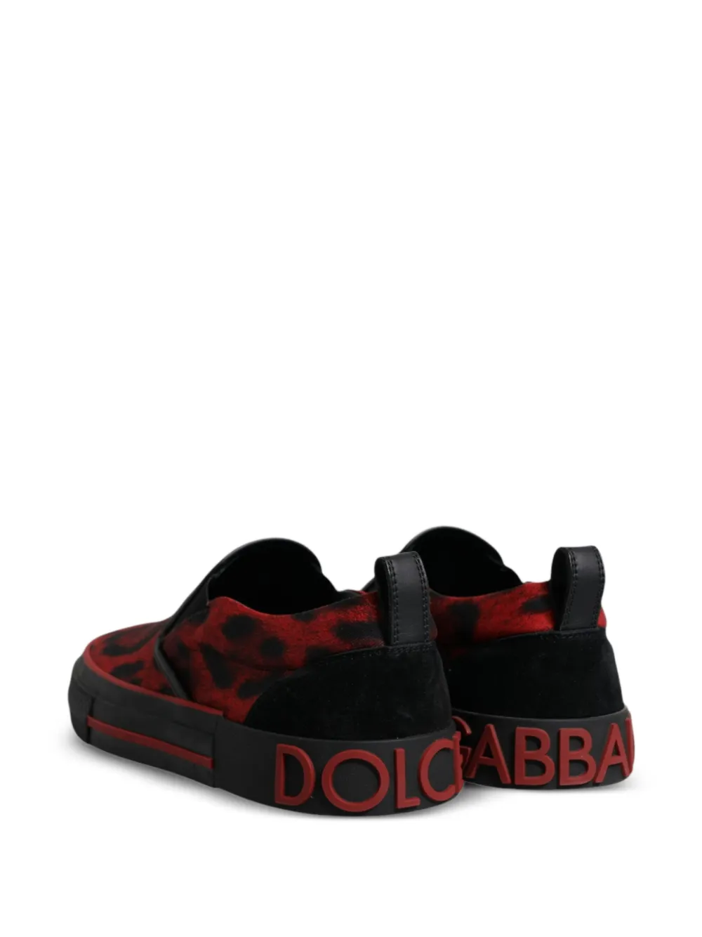 Dolce & Gabbana leopard-print slip-on sneakers Rood