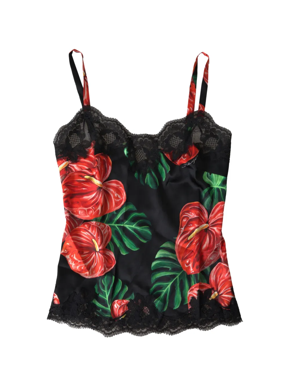 Dolce & Gabbana Camisole-Top mit Spitzenbesatz - Schwarz
