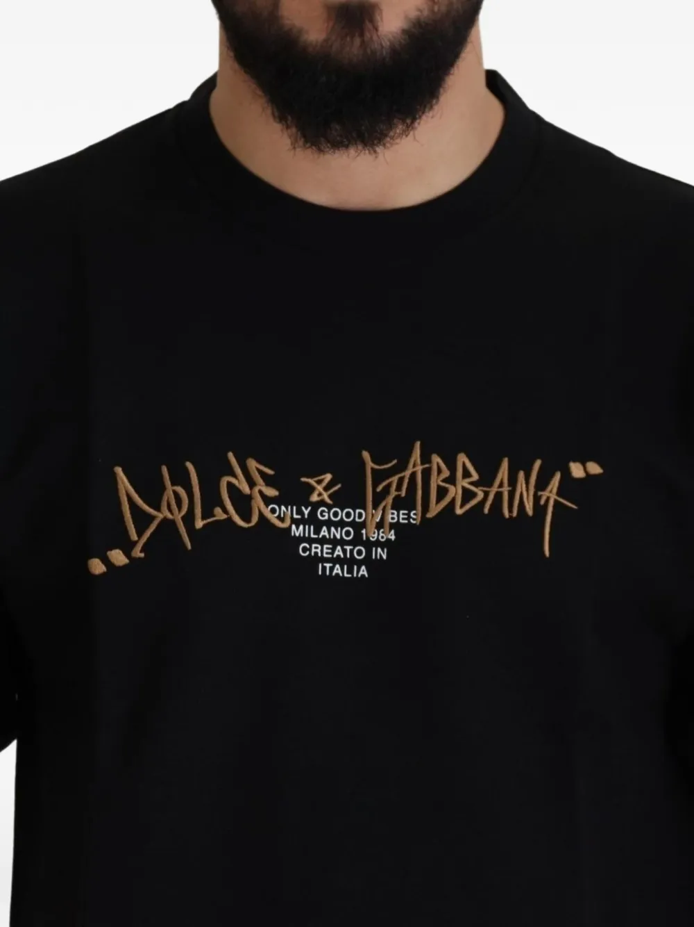 Dolce & Gabbana T-shirt met logoprint met ronde hals Zwart