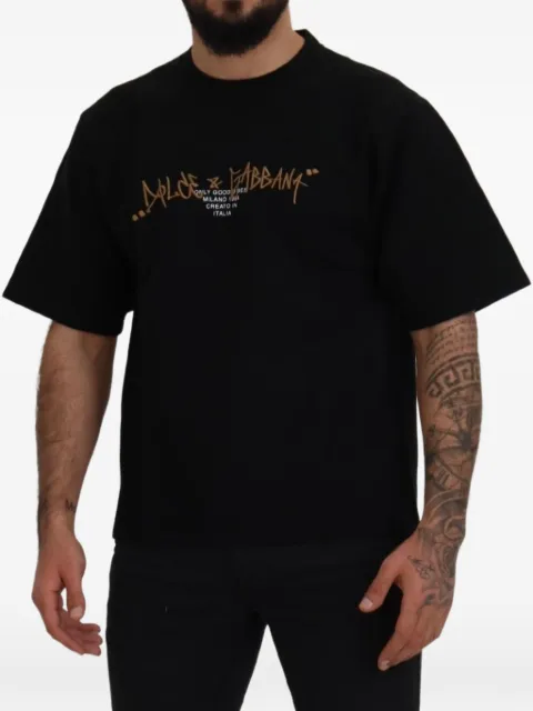 Dolce & Gabbana playera con cuello redondo y logo estampado