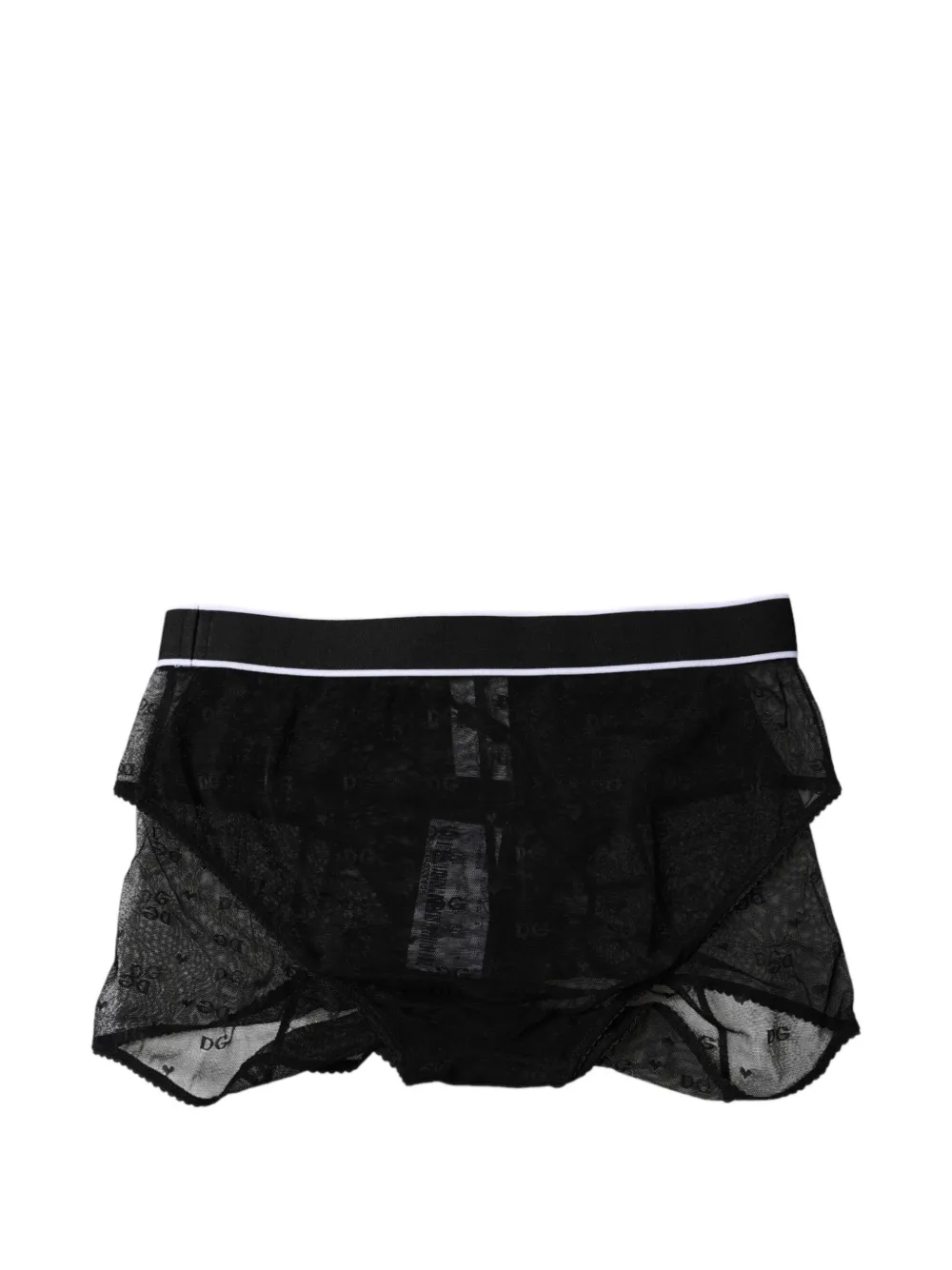 Dolce & Gabbana Mesh slip met afwerking van kant Zwart