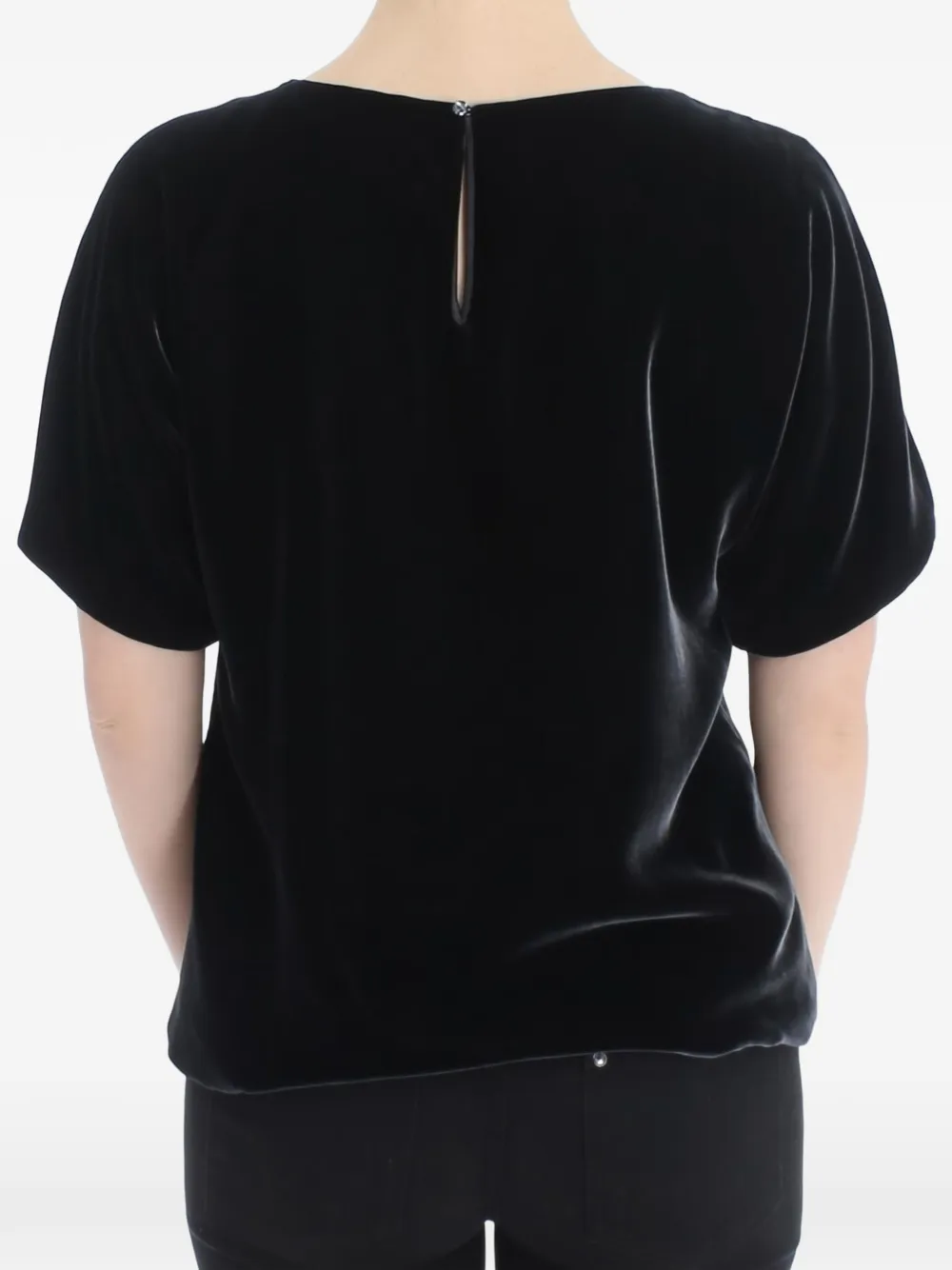 Dolce & Gabbana Fluwelen blouse met korte mouwen Zwart