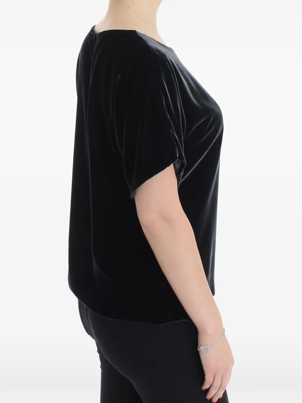 Dolce & Gabbana Fluwelen blouse met korte mouwen Zwart
