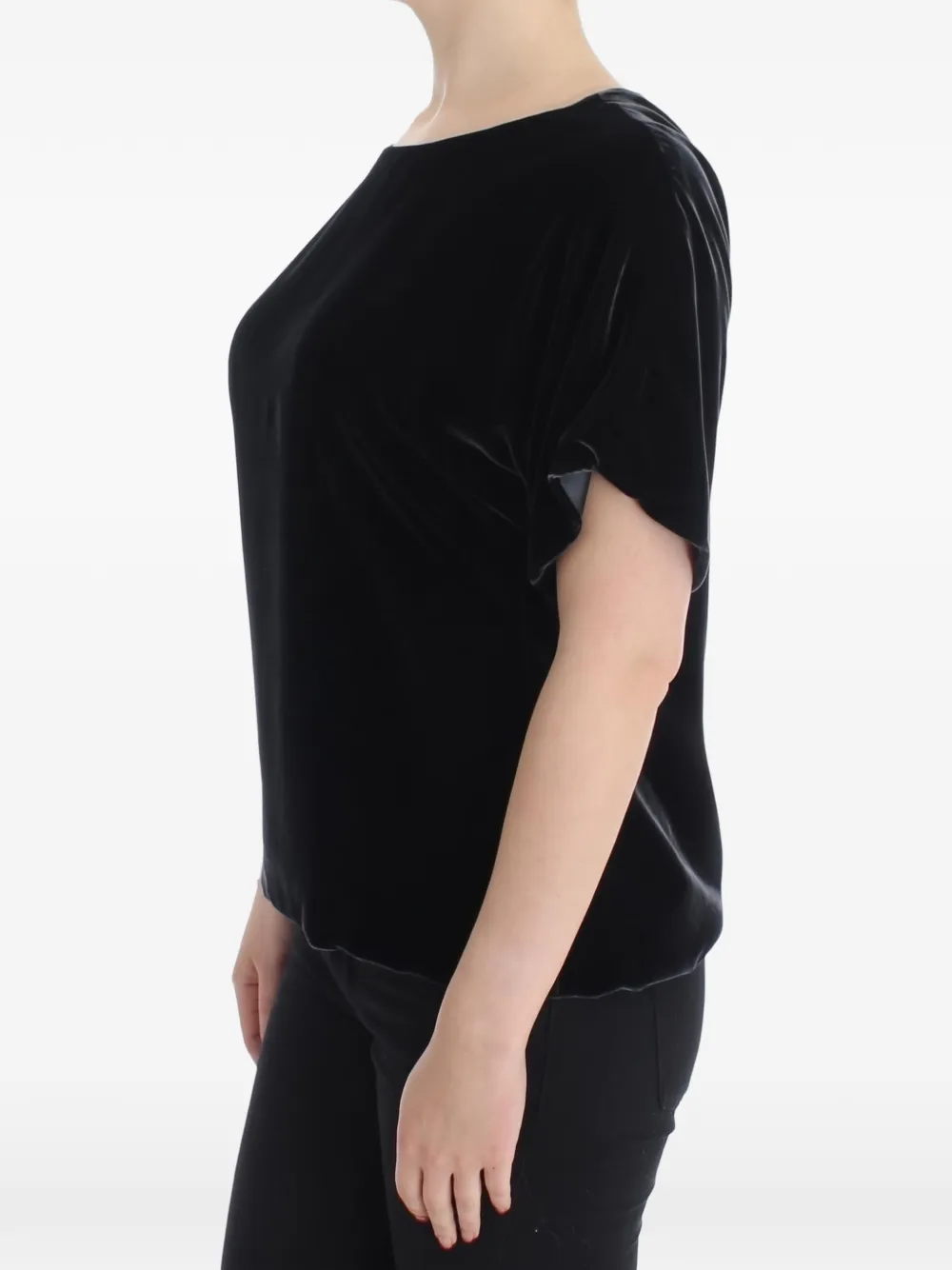 Dolce & Gabbana Fluwelen blouse met korte mouwen Zwart