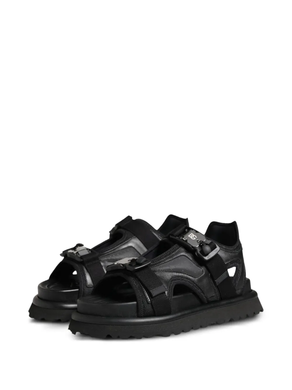 Dolce & Gabbana logo-detailed chunky sandals Zwart