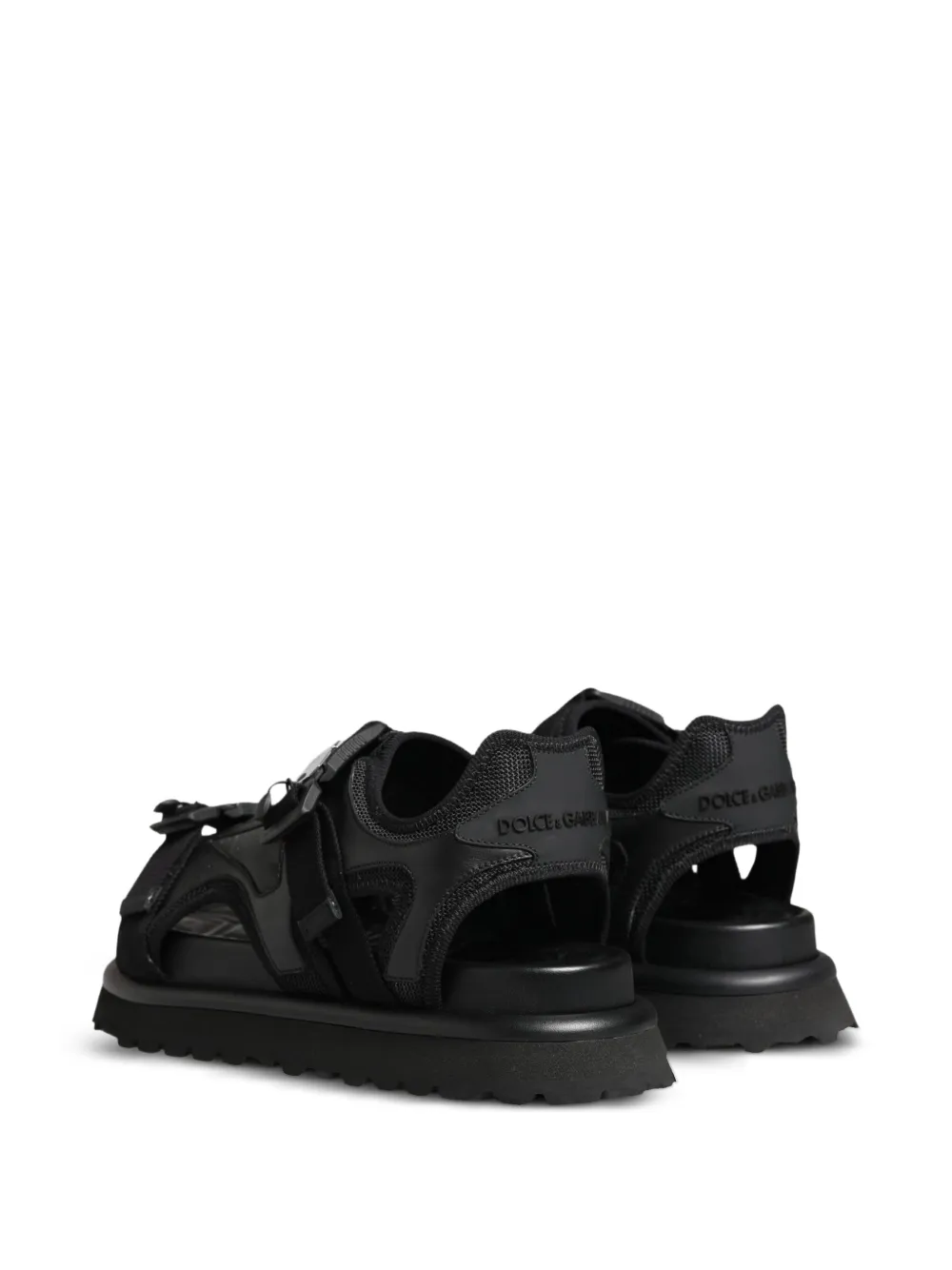 Dolce & Gabbana logo-detailed chunky sandals Zwart