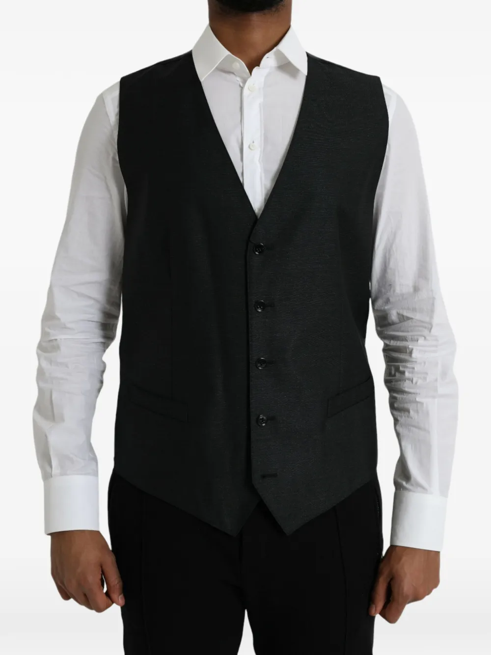 Dolce & Gabbana button-up V-neck waistcoat - Grigio