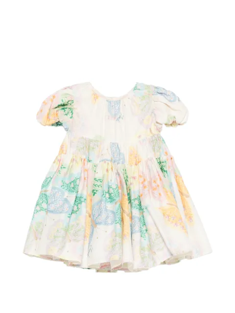 Fendi Kids floral-print tiered dress