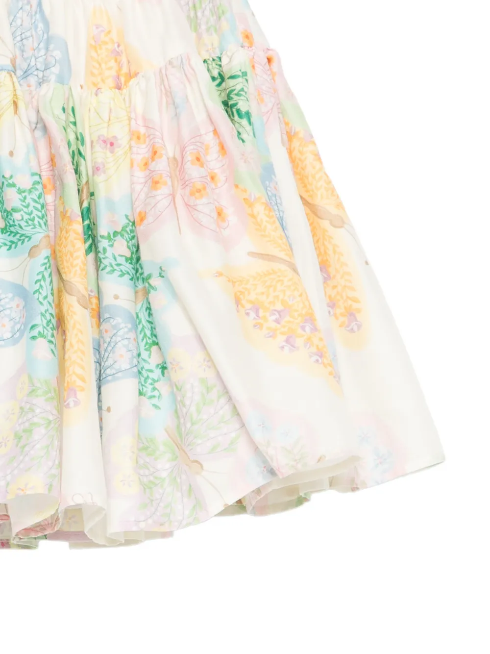 Fendi Kids Jurk met bloemenprint Beige