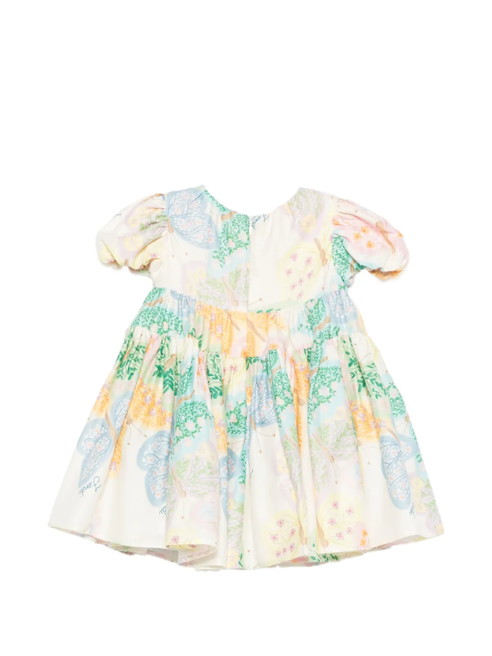 Fendi Kids Jurk met bloemenprint Beige