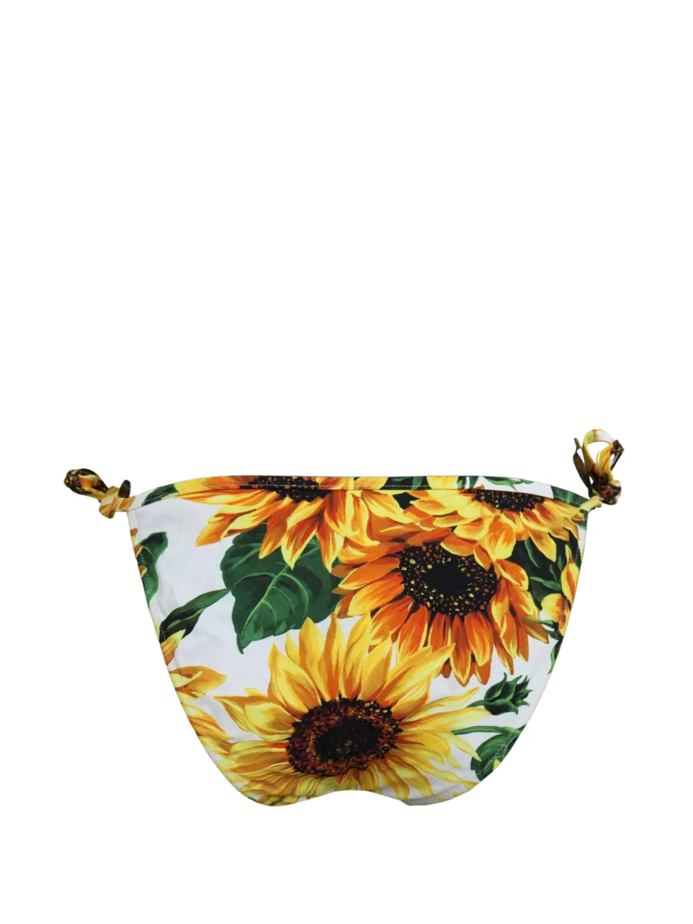 Dolce & Gabbana Bikinislip met zonnebloemprint en gestrikte zijkant Geel