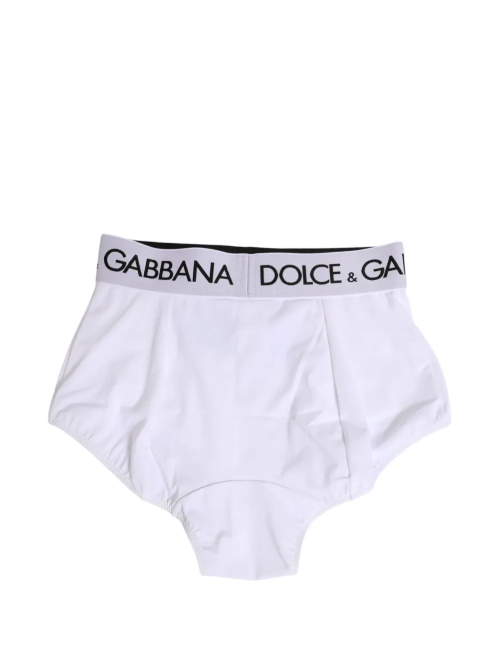 Dolce & Gabbana High waist slip met logoband Wit