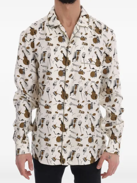 Dolce & Gabbana musical-instrument-print silk shirt