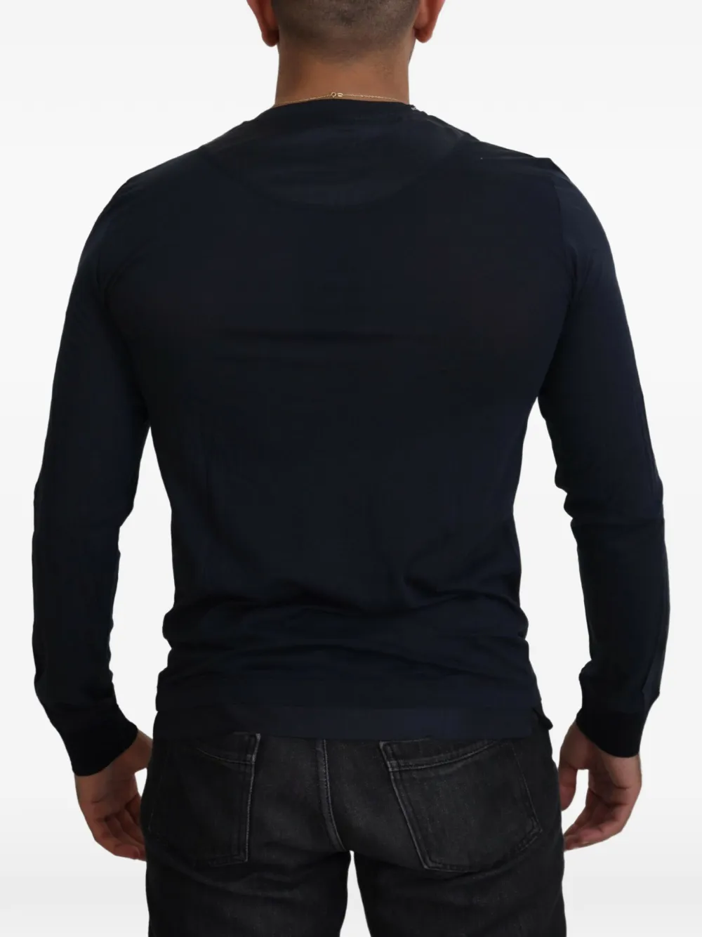 Dolce & Gabbana Poloshirt met lange mouwen en henley-hals Blauw