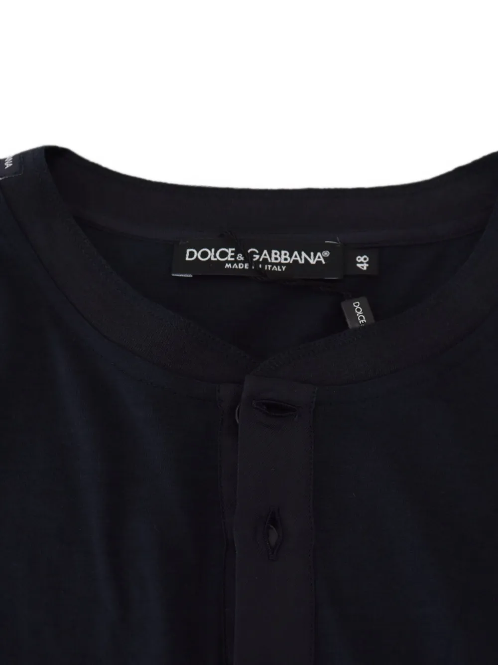 Dolce & Gabbana Poloshirt met lange mouwen en henley-hals Blauw
