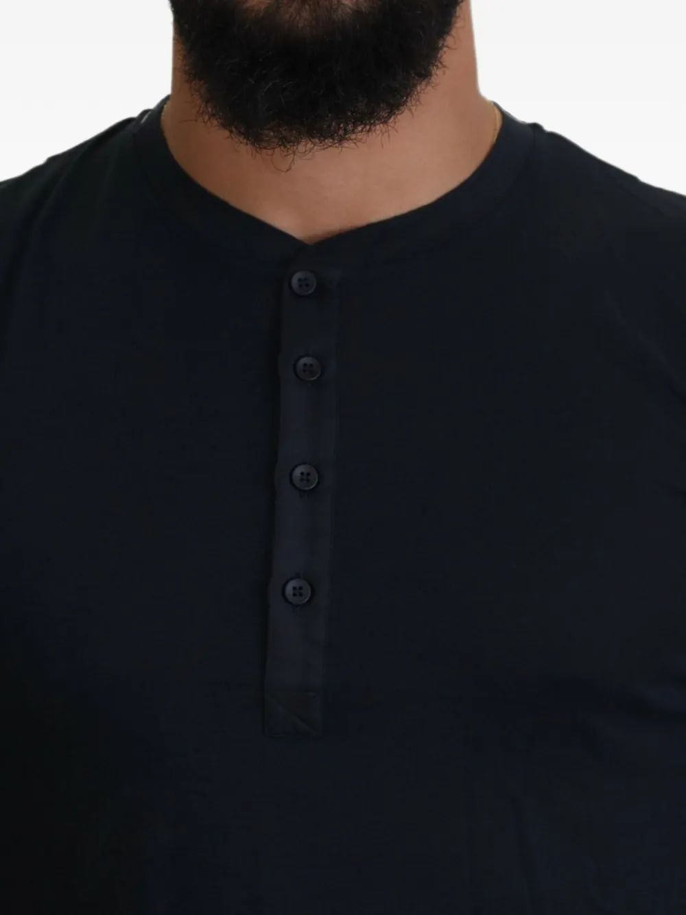 Dolce & Gabbana Poloshirt met lange mouwen en henley-hals Blauw