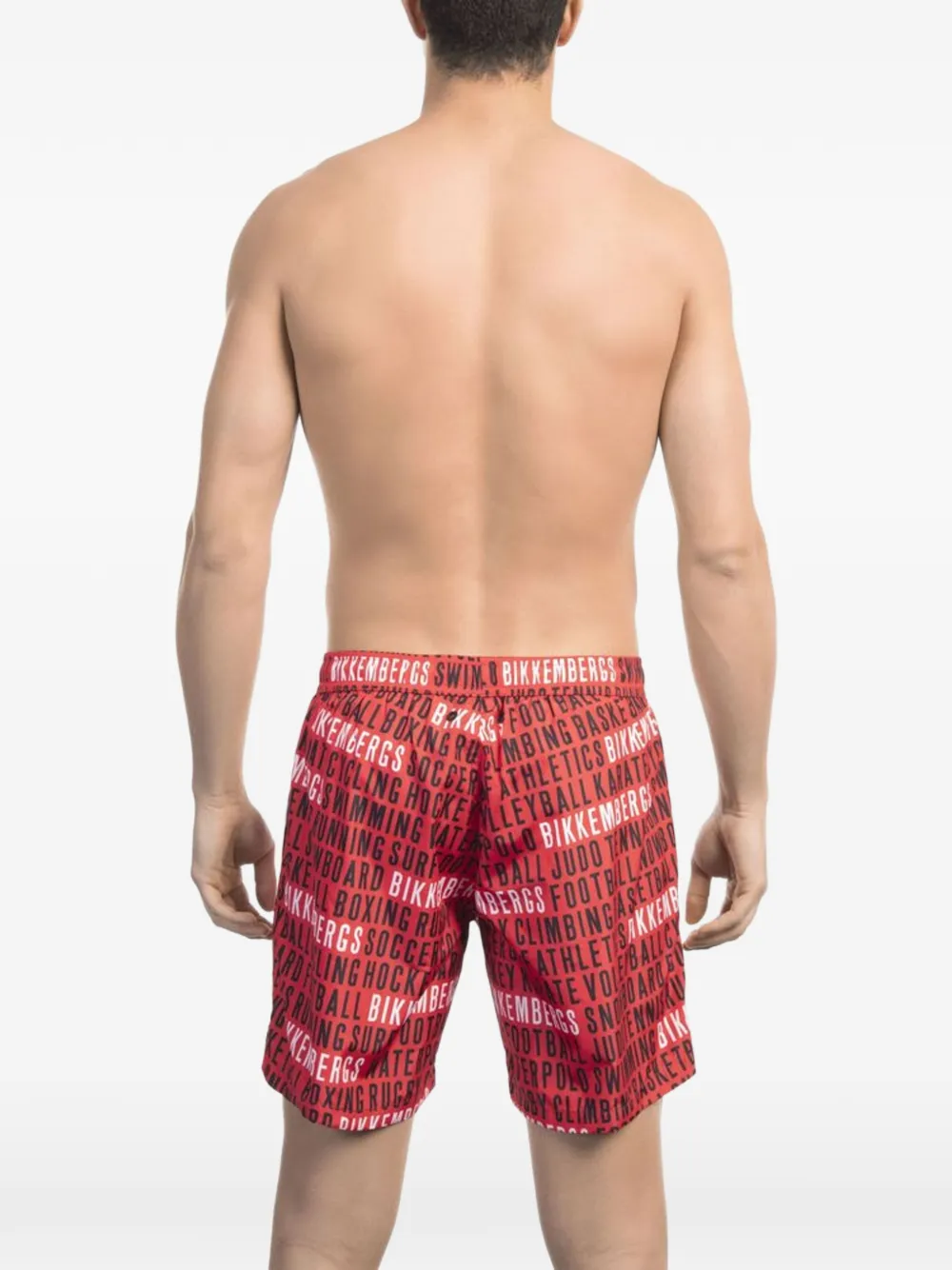 Bikkembergs Zwembroek met logoprint Rood