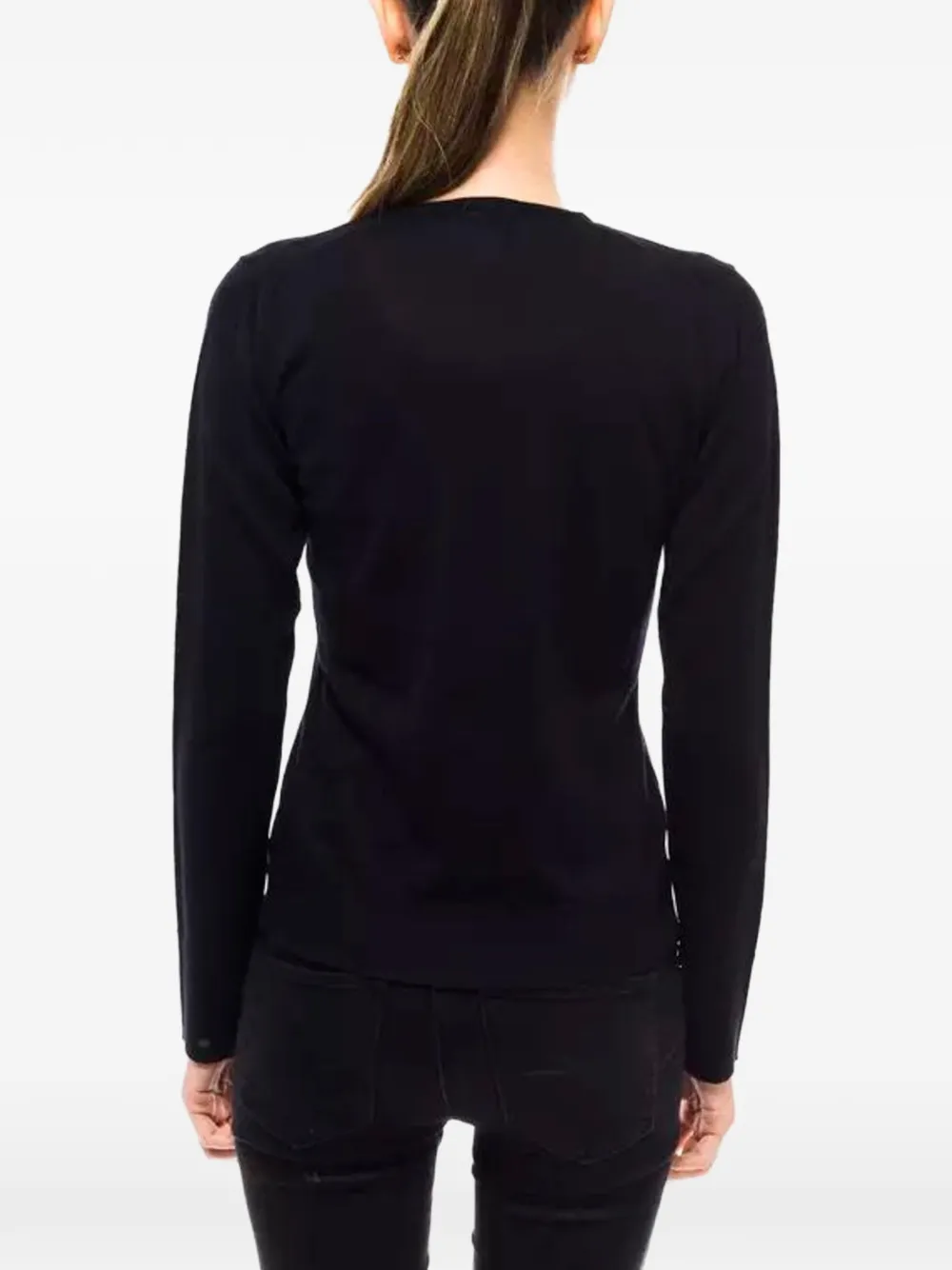 MONTANA BLU V-neck merino-wool sweater Blauw