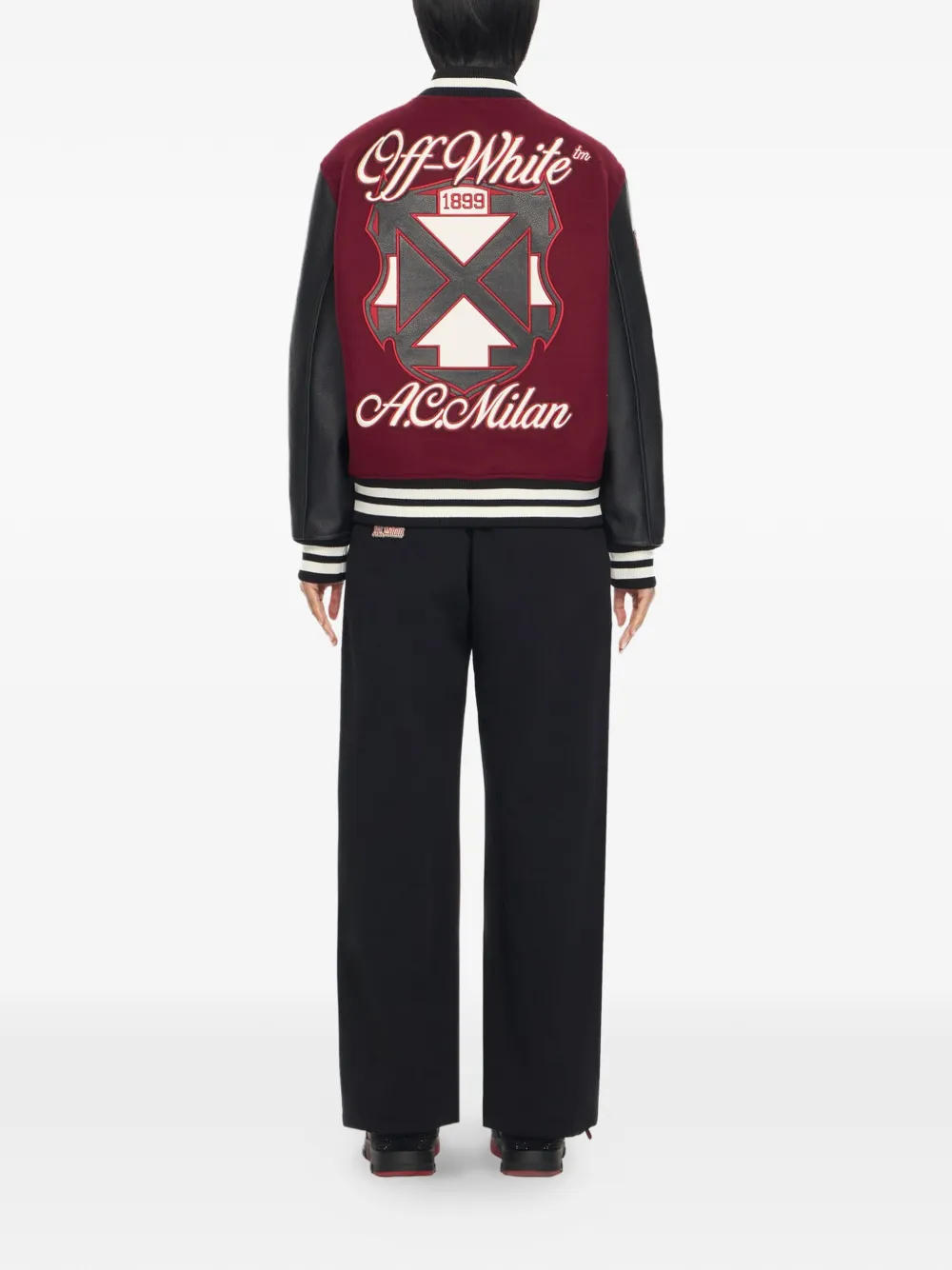 Off-White x AC Milan bomberjack met patch Rood
