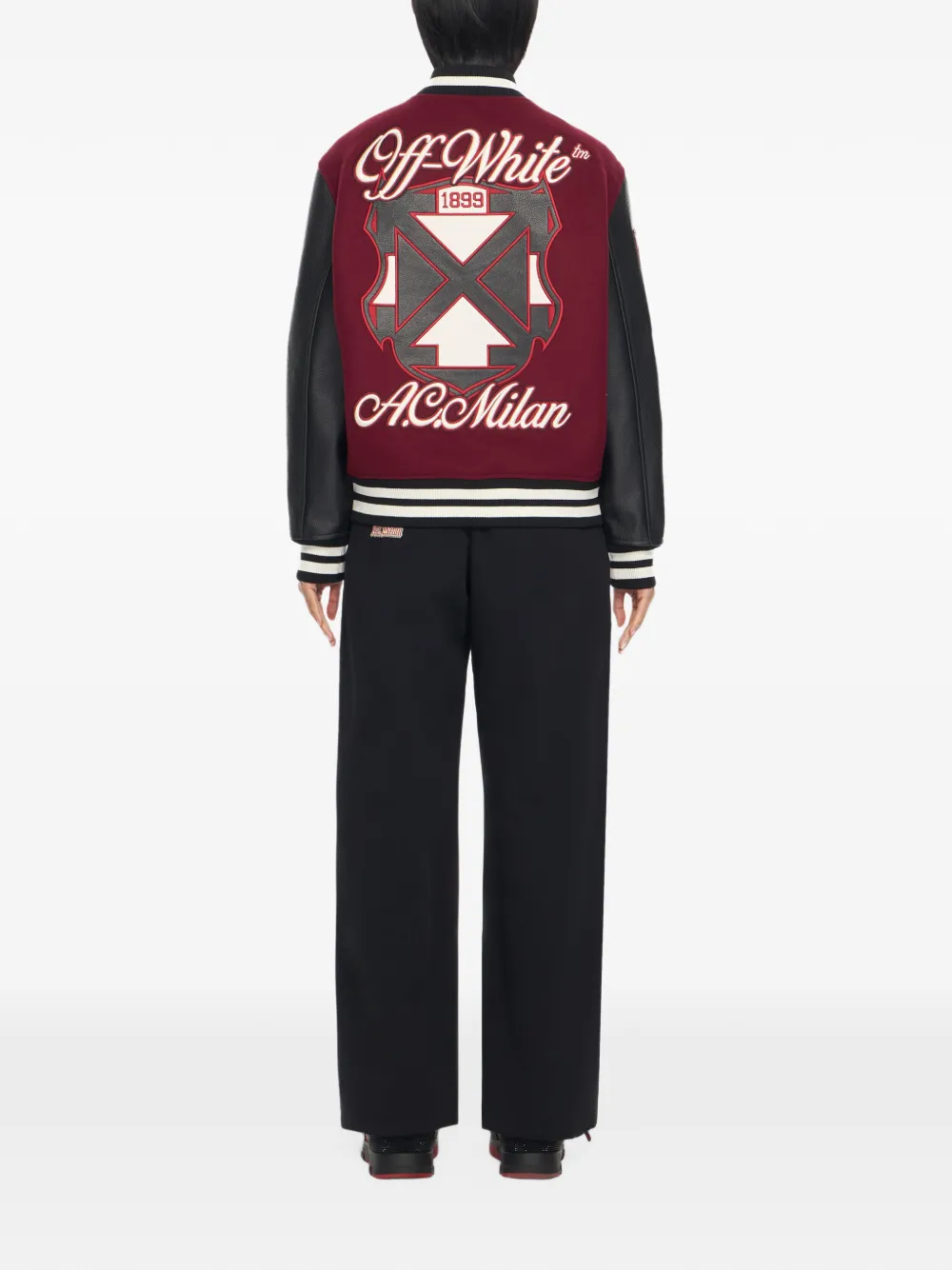 Off-White x AC Milan bomberjack met patch Rood