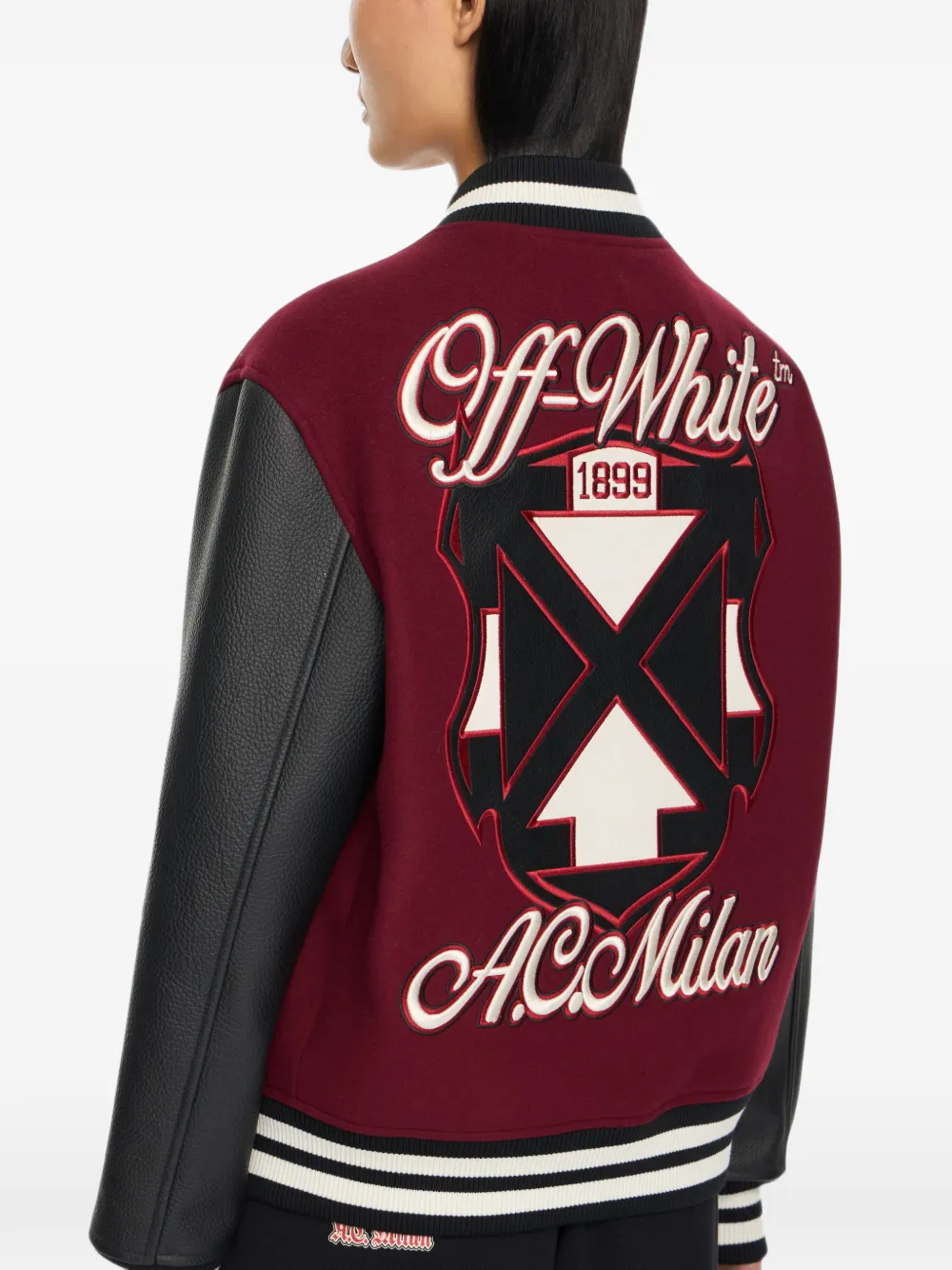 Off-White x AC Milan bomberjack met patch Rood