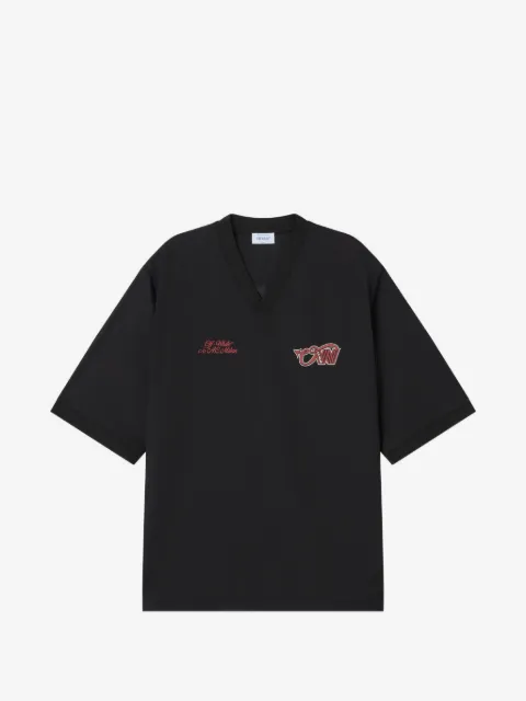 Off-White playera con logo estampado en colaboración con AC Milan