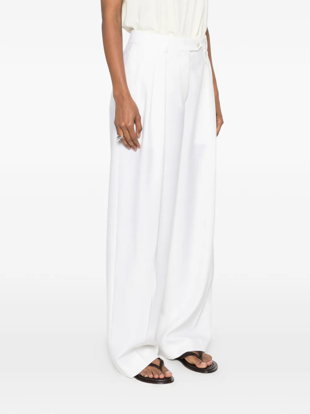 CALVIN KLEIN COLLECTION Alexandra geplooide broek Wit