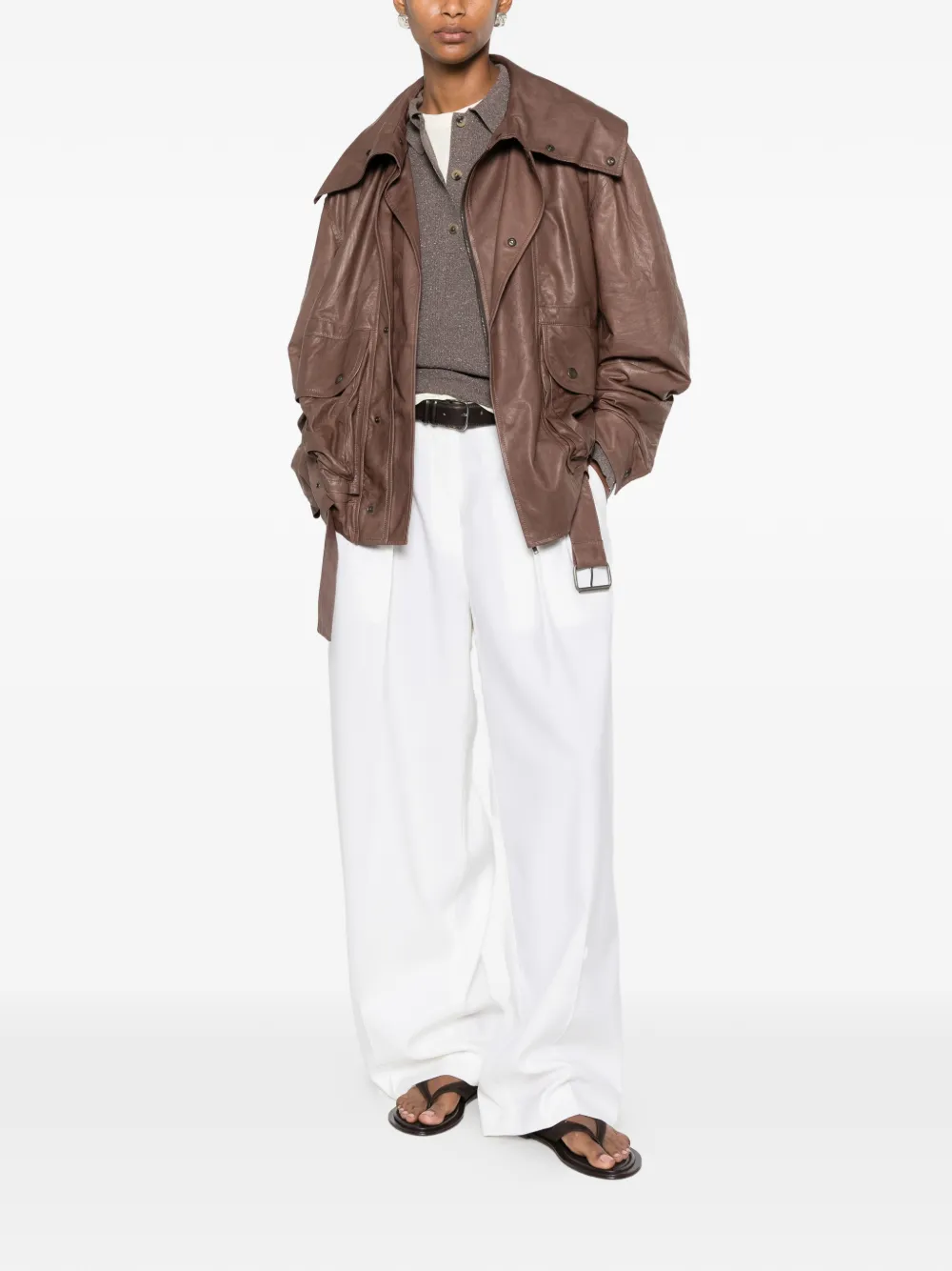 CALVIN KLEIN COLLECTION Alexandra geplooide broek Wit