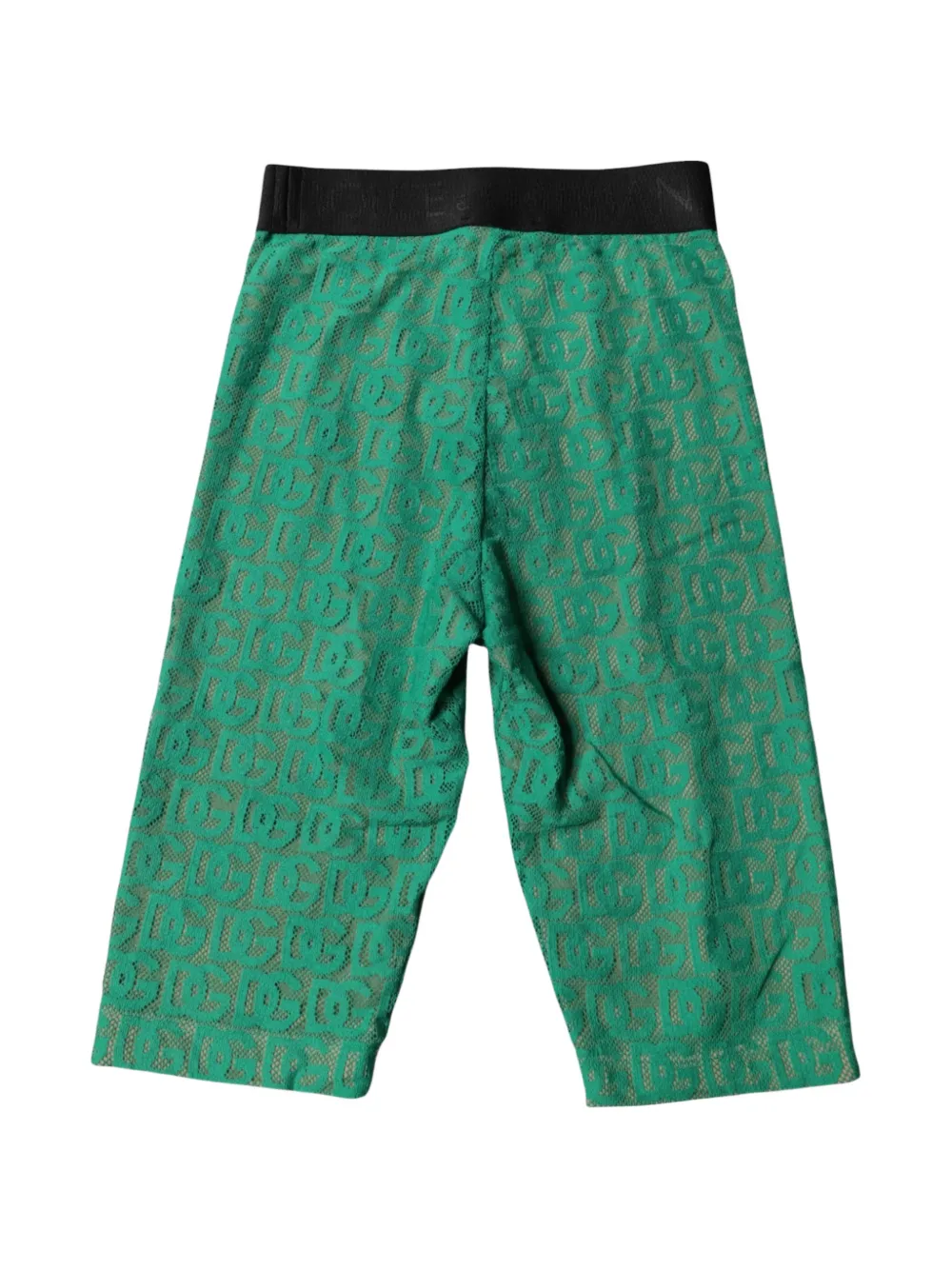 Dolce & Gabbana Shorts met monogram-kant en katoenen print Groen